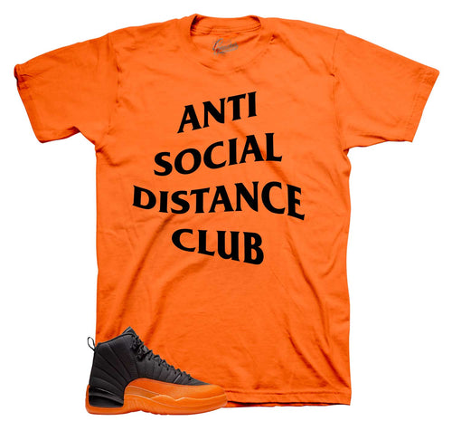 Retro 12 Brilliant Orange Social Distance Shirt