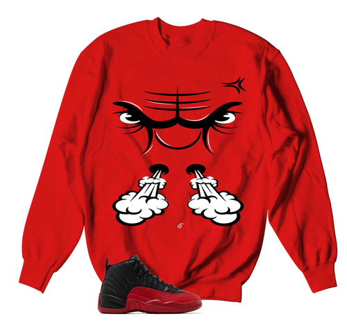Retro 12 Flu Game Raging Face Sweater