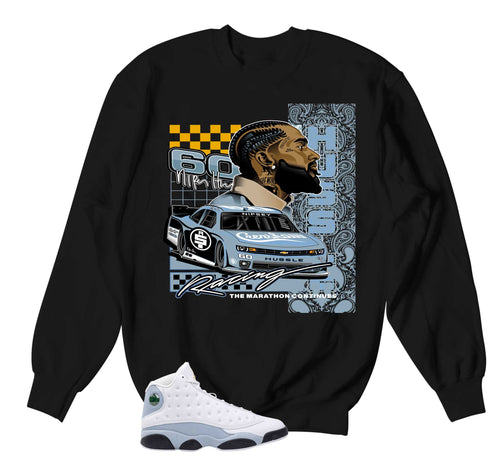 Retro 13 Blue Grey Racing Sweater