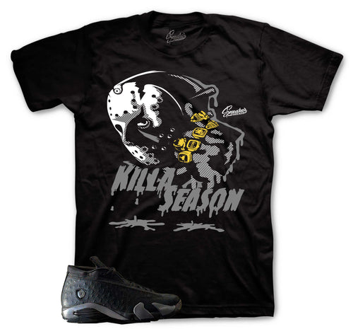 Killa Season Graphic T-Shirt | Jordan 14 Low Black Pack