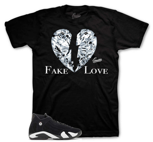 Retro 14 Black/White Fake Love Shirt