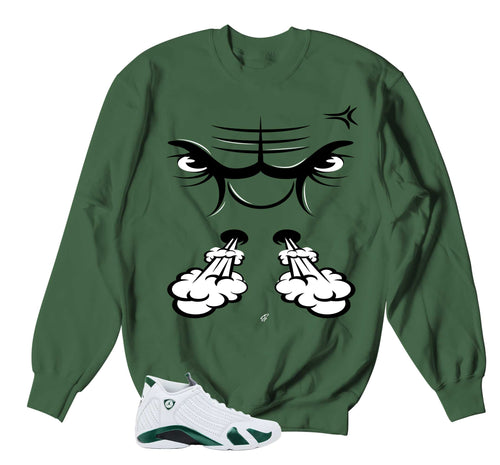 Raging Face Sweater | Jordan 14 Forest Green