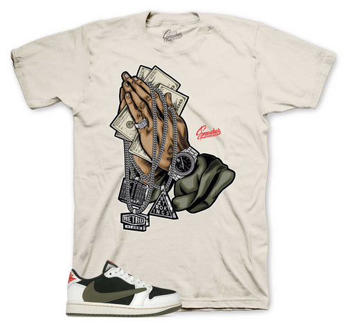 Retro 1 Olive Pray For My Hustle Shirt