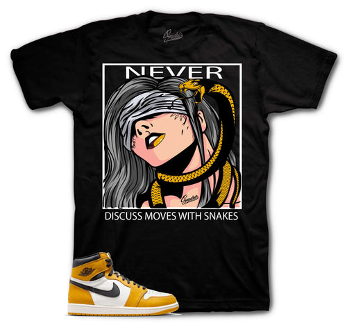 Retro 1 Yellow Ochre Never Discuss Shirt