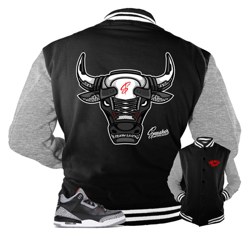 Retro 3 Black Cement War Bully Jacket