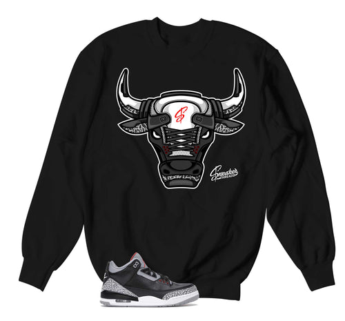 Retro 3 Black Cement War Bully Sweater