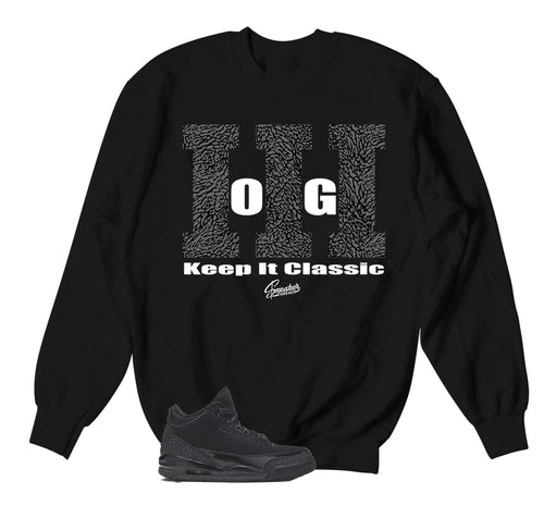 Retro 3 Black Cat Keep It Classic Sweater