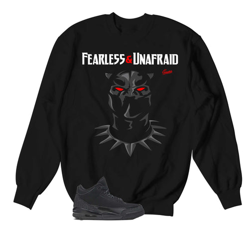 Retro 3 Black Cat Fearless Sweater