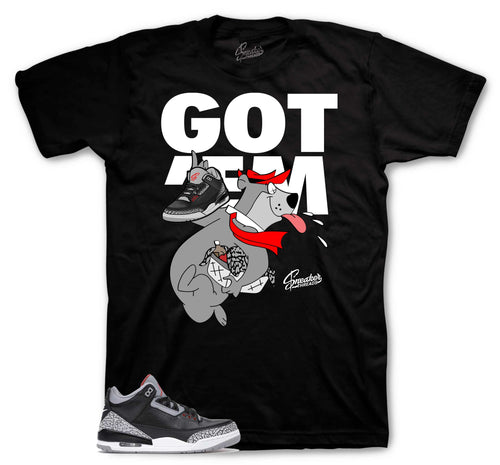 Retro 3 Black Cement Finessed Shirt