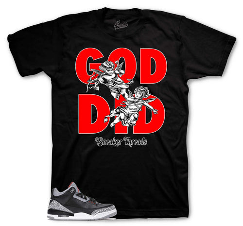 Retro 3 Black Cement God Did Shirt