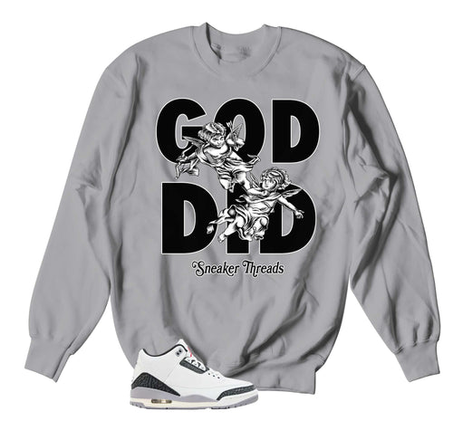 Retro 3 Cement Gray God Did Sweater