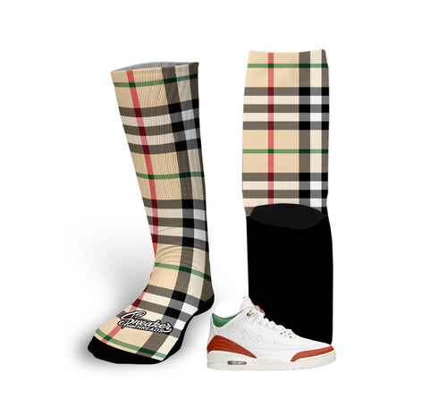 Retro 3 El Vuelo Plaid Print Socks