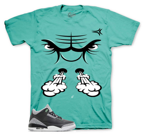 Retro 3 Green Glow Raging Face Shirt