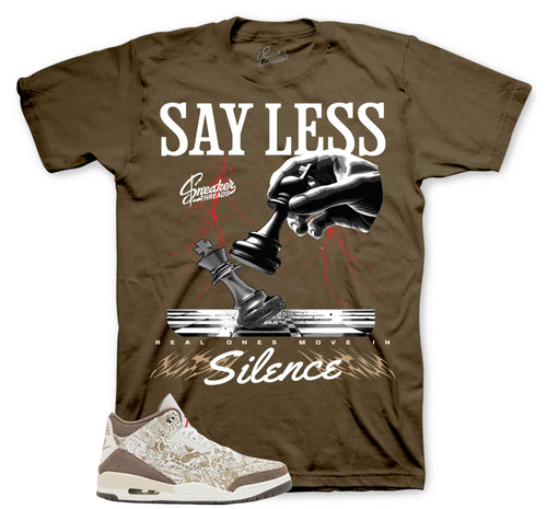 Retro 3 Laser Palomino Say Less Shirt
