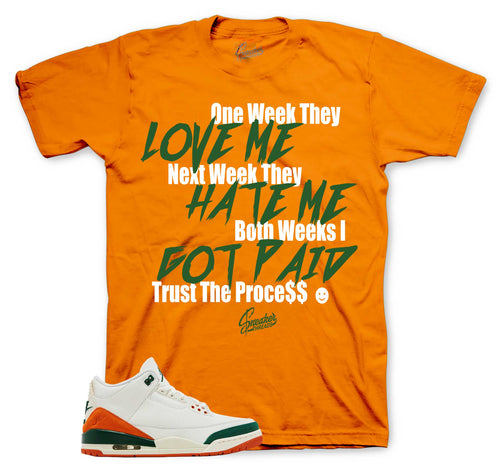 Retro 3 Miami Trust The Process Shirt
