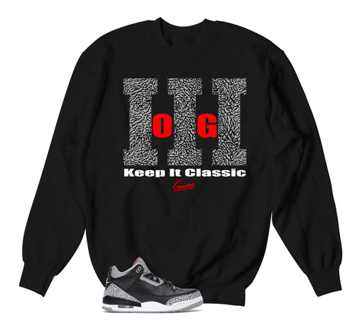 Retro 3 Black Cement Keep It Classic Sweater