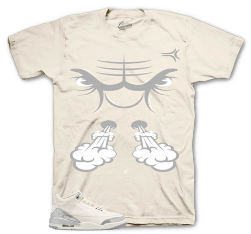 Retro 3 Sail Cement Grey Raging Face Shirt