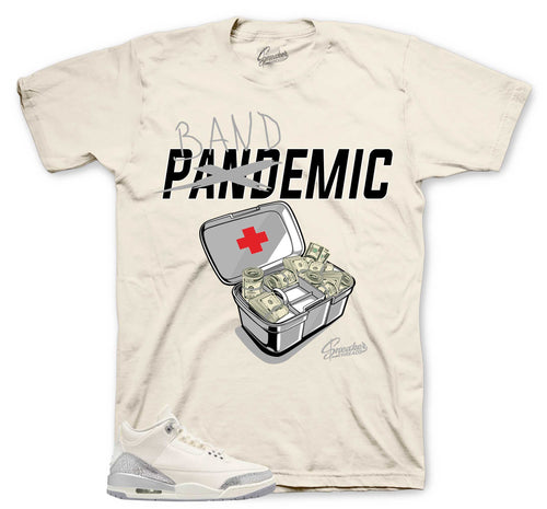 Retro 3 Sail Cement Grey Bandemic Shirt