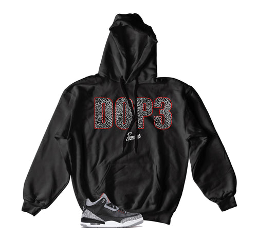Retro 3 Black Cement Dop3 Hoodie