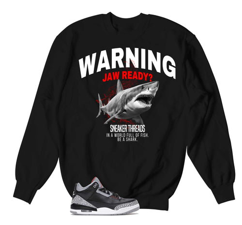 Retro 3 Black Cement Warning Sweater