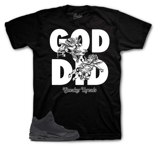 Retro 3 Black Cat God Did Shirt