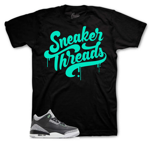 Retro 3 Green Glow Sneaker ST Drip Shirt