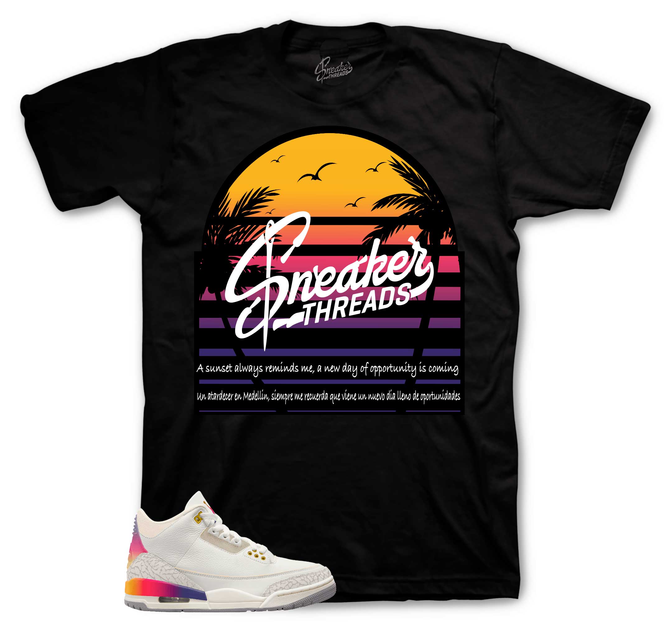 Nike Air Jordan 3 x J Balvin 'Sunset' Latest Collab With J Balvin  Essentials T-Shirt - Masteez