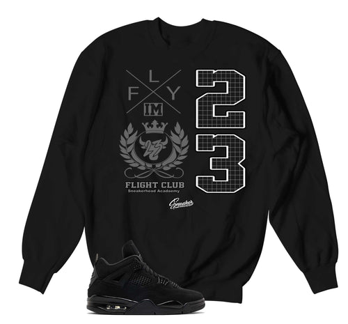 Retro 4 Black Cat Flight Crest Sweater