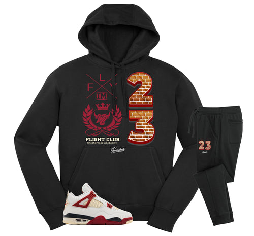 Retro 4 Brick After Brick Crest Hoodie Jogger Set