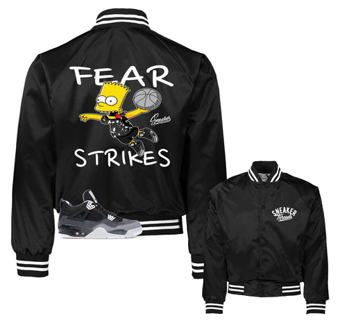 Retro 4 Fear Strikes Satin Jacket
