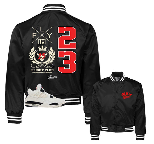 Retro 4 Flight Club Crest Satin Jacket