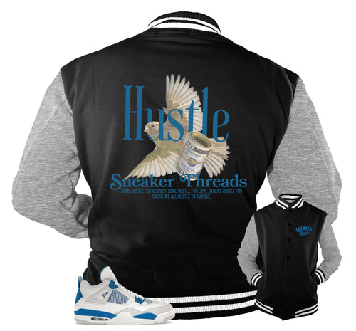 Retro 4 Industrial Blue Hustle Bird Jacket