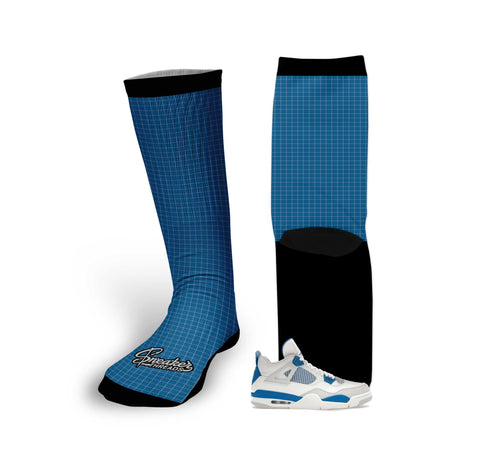 Retro 4 Industrial Blue Nets Socks