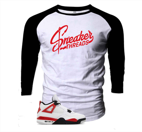 Retro 4 Red Cement St Logo Raglan Shirt