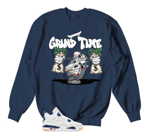 Retro 4 SB Navy Fly Kicks Sweater