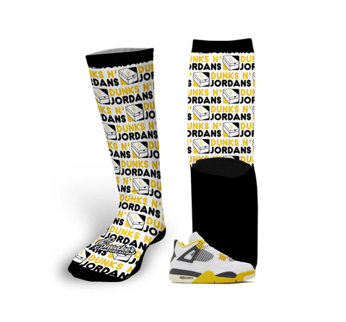 Retro 4 Vivid Sulfur Dunks N Jordans Socks