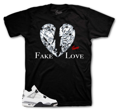 Retro 4 White Cement Fake Love Shirt