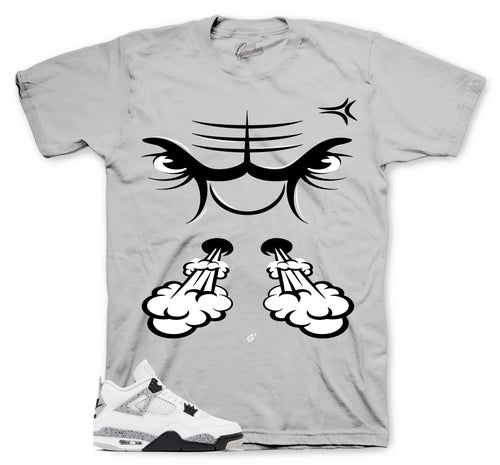 Retro 4 White Cement Raging Face Shirt