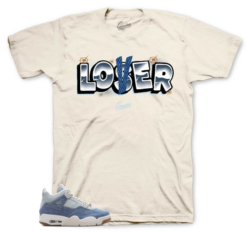 Retro 4 Worn Blue Loser Lover Shirt