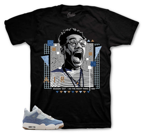 Retro 4 Worn Blue Buggin Out Shirt