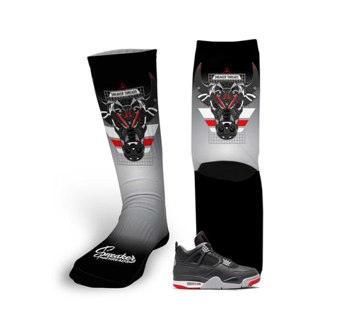 Retro 4 Bred War Bully Socks