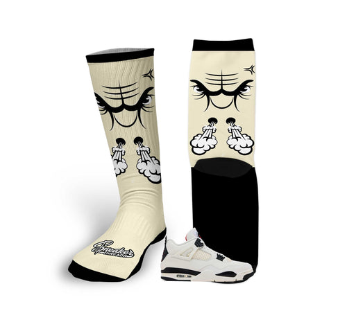 Retro 4 Flight Club Raging Face Socks
