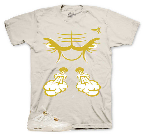 Retro 4 Metallic Gold Raging Face Shirt