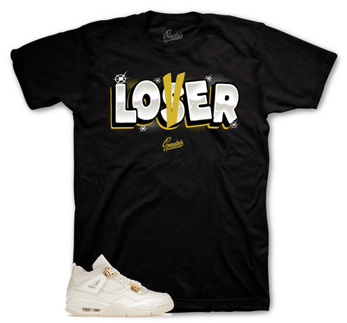 Retro 4 Metallic Gold Loser Lover Shirt