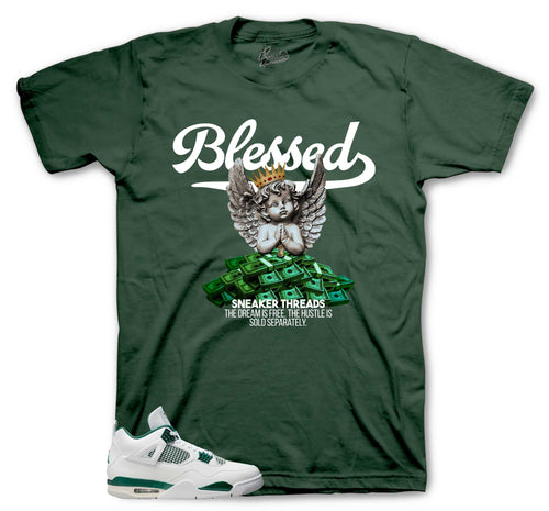 Retro 4 Oxidized Green Blessed Angel Shirt