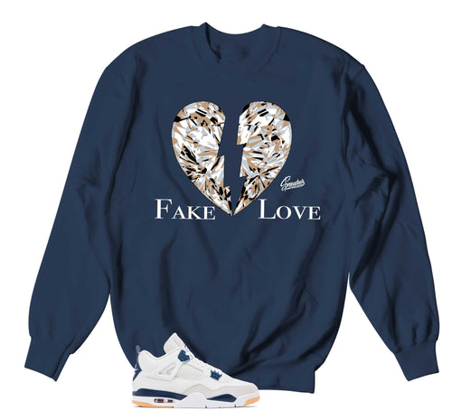 Retro 4 SB Navy Fake Love Sweater