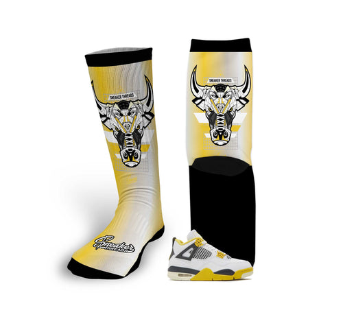 Retro 4 Vivid Sulfur War Bully Socks