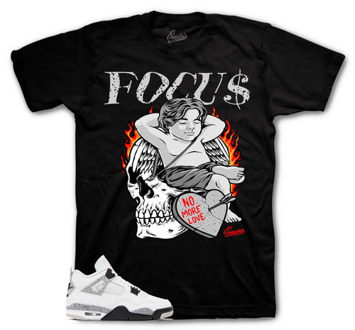 Retro 4 White Cement Focus On Cash Shirt