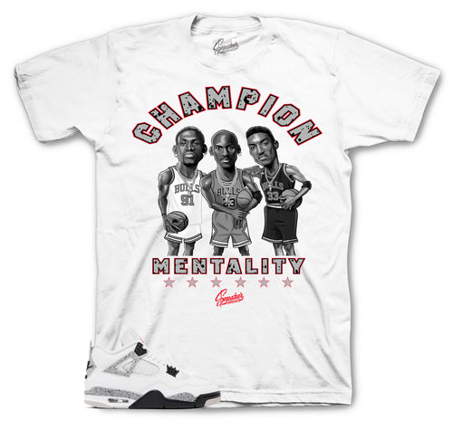 Retro 4 White Cement Champ Mentality Shirt
