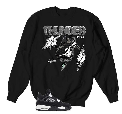 Retro 4 White Thunder Fly Kicks Sweater